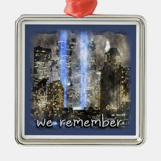 WIR ERINNERN uns an Verzierung Silbernes Ornament (Vorne)