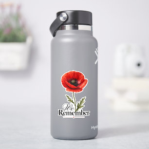 Wir erinnern uns – Roter Mohn Gedenktag-Tribut Aufkleber