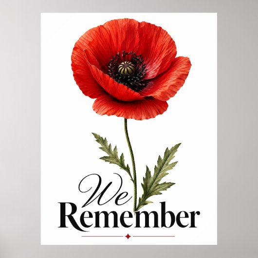 Wir erinnern uns – Roter Mohn Gedenktag-Tribut Poster (Vorne)