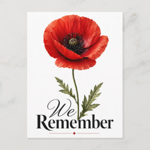 Wir erinnern uns – Roter Mohn Gedenktag-Tribut Postkarte