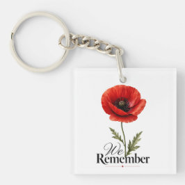 Wir erinnern uns – Roter Mohn Gedenktag-Tribut Schlüsselanhänger