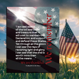 WIR ERINNERN UNS, WIR SIND DANKBAR POSTER