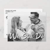 Wir erneuern noch immer Save the Date Foto Ankündigungspostkarte (Vorne/Hinten)