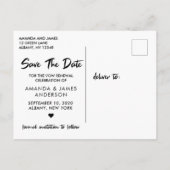 Wir erneuern noch immer Save the Date Foto Ankündigungspostkarte (Rückseite)