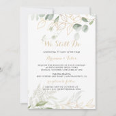 Wir erneuern noch immer Vow Gold Green Foliage Einladung (Vorderseite)