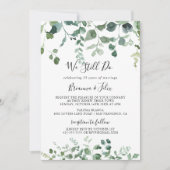 Wir erneuern noch immer Vow Script Green Foliage Einladung (Vorderseite)