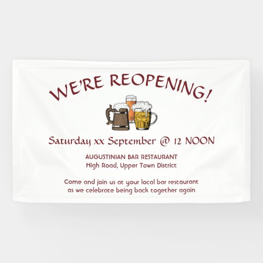 WIR ERÖFFNEN! Bar Restaurant Relaunch Custom Banner (Horizontal)