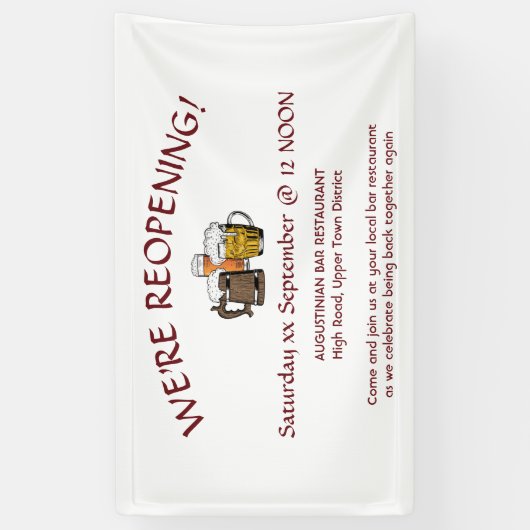 WIR ERÖFFNEN! Bar Restaurant Relaunch Custom Banner (Vertikal)
