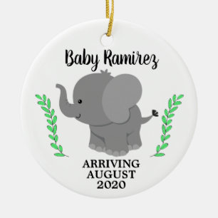Wir erwarten Baby Announcement Keramik Ornament
