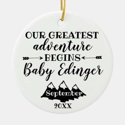 Wir erwarten Baby Announcement Keramik Ornament (Vorne)