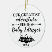 Wir erwarten Baby Announcement Keramik Ornament (Links)
