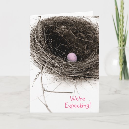 Wir erwarten! Baby Girl Announctions Card Ankündigung (Vorderseite)