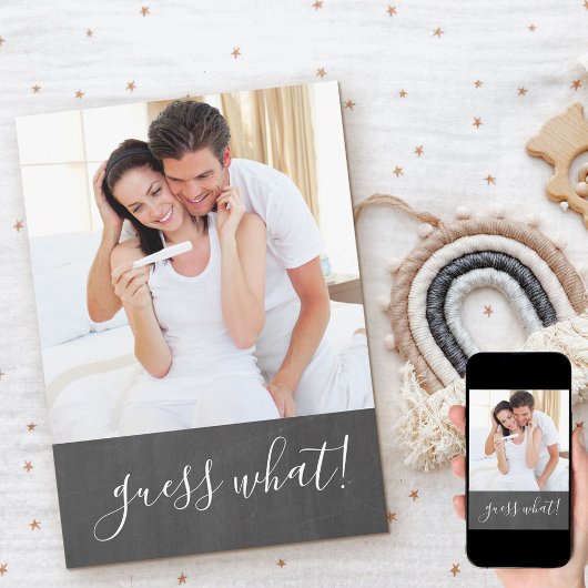 Wir erwarten Chalkboard Foto Schwangerschaft Ankündigung