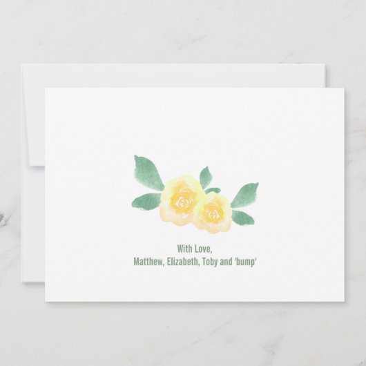 Wir erwarten, dass ein Baby eine Schwangerschaft z Ankündigung (Rückseite)