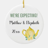 Wir erwarten, dass ein Baby Personalisiert braut Keramik Ornament (Hinten)