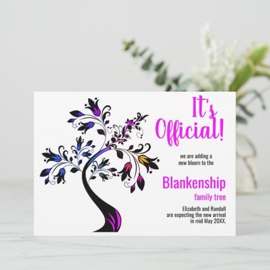 Wir erwarten, dass es Offiziell blühend Baumrot is Ankündigung (Stehend Vorderseite)