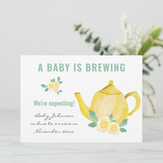 Wir erwarten, dass Foto Baby Schwangerschaft zücht Ankündigung (Stehend Vorderseite)