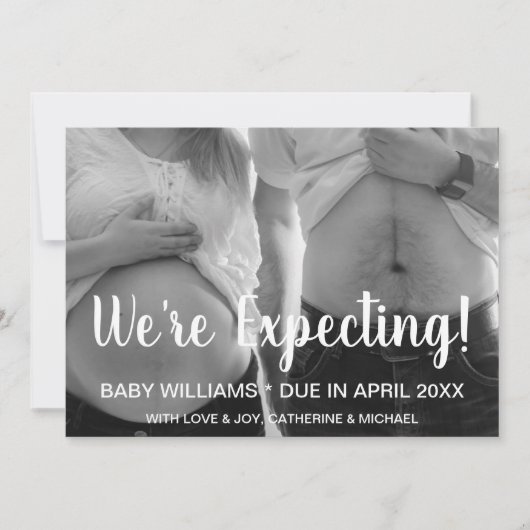 Wir erwarten die Geburtsankündigung des sonnigen F Ankündigung (Vorderseite)