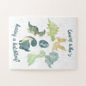 Wir erwarten die Schwangerschaft Ankündigung Dino Puzzle (Horizontal)