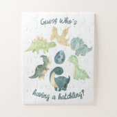 Wir erwarten die Schwangerschaft Ankündigung Dino Puzzle (Vertikal)