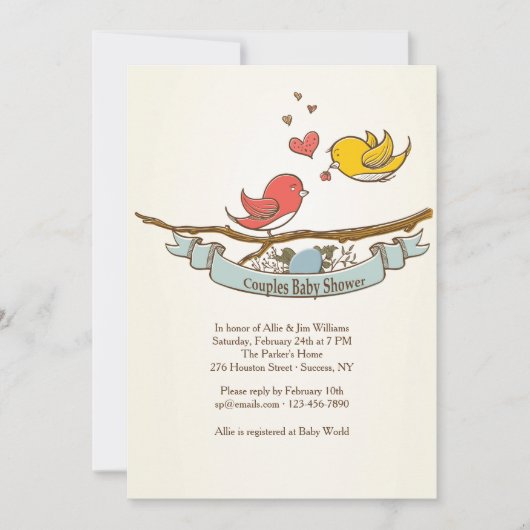 Wir erwarten eine Einladung für Paare mit Babydusc (Vorderseite)