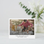 Wir erwarten eine Schwangerschaft im Foto Ankündigungspostkarte (Stehend Vorderseite)