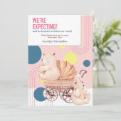Wir erwarten eine Schwangerschaftsankündigung Einladung (Stehend Vorderseite)