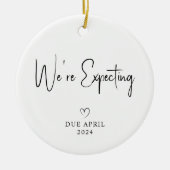 Wir erwarten ElternBaby Foto Due 2024 Keramik Ornament (Vorne)