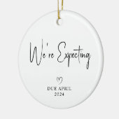 Wir erwarten ElternBaby Foto Due 2024 Keramik Ornament (Links)