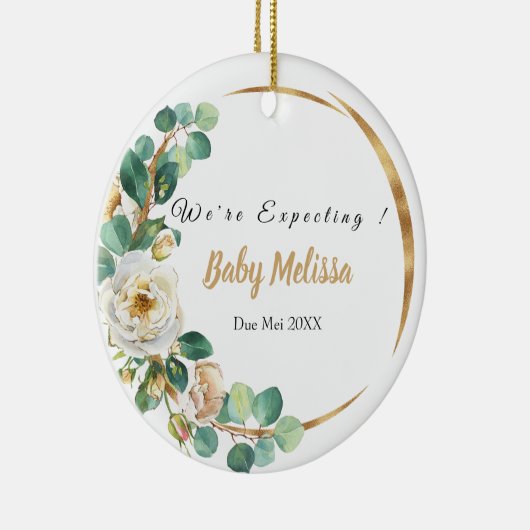 Wir erwarten Elternschmuck Keramik Ornament (Rechts)