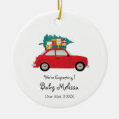 Wir erwarten Elternverzierung Keramik Ornament (Vorne)