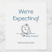 Wir erwarten glückliche Schwangerschaft Ankündigun Weinetikett (Einzelnes Label)