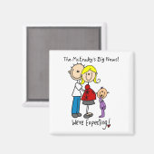 Wir erwarten Mama für Vater in der Familie Kinderm Magnet (Vorderseite/Rückseite)