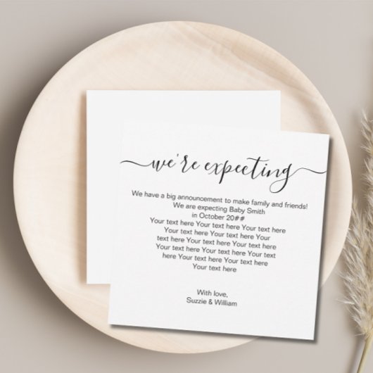 Wir erwarten Minimalistische Schwangerschaftsankün Einladung