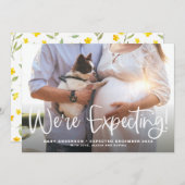 Wir erwarten moderne kalligraphische Foto-Schwange (Vorne/Hinten)