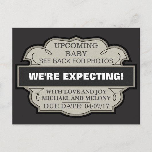 Wir erwarten! Personalisierte Ankündigung (Vorderseite)