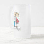 Wir erwarten! Schwangere Strichmännchen-Tasse Mattglas Bierglas (Vorderseite Links)