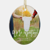 Wir erwarten Schwangerschafts-Mitteilung Keramik Ornament (Rechts)