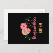 Wir erwarten Schwangerschaftsankündigung Postkarte (Vorne/Hinten)