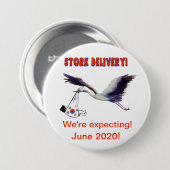 Wir erwarten - Storchlieferung aus Korea! Button (Vorne & Hinten)
