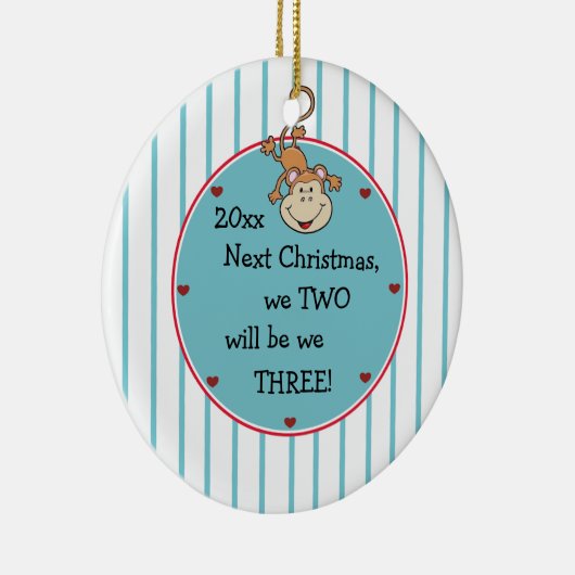 Wir erwarten unser 1. Baby und es ist ein Kinderwe Keramikornament (Rechts)
