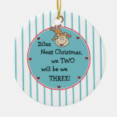 Wir erwarten unser 1. Baby und es ist ein Kinderwe Keramikornament (Vorne)