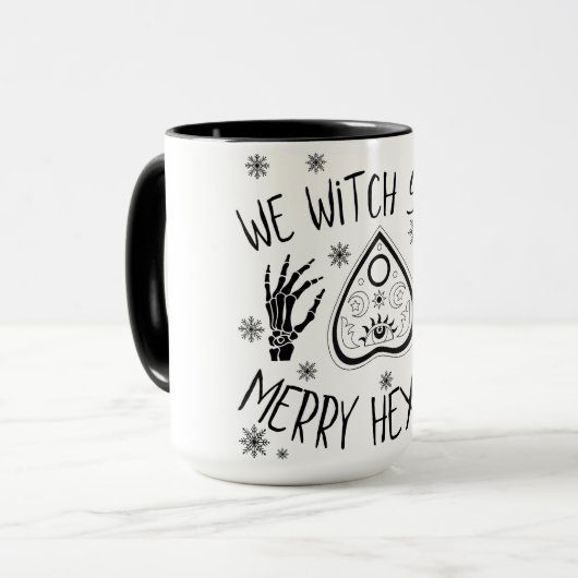 Wir erwecken Sie ein gemütliches Hex-Mas Tasse (Vorderseite Links)