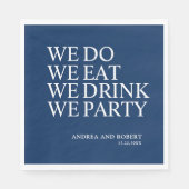 Wir essen Hochzeitscocktail Serviette (Vorderseite)