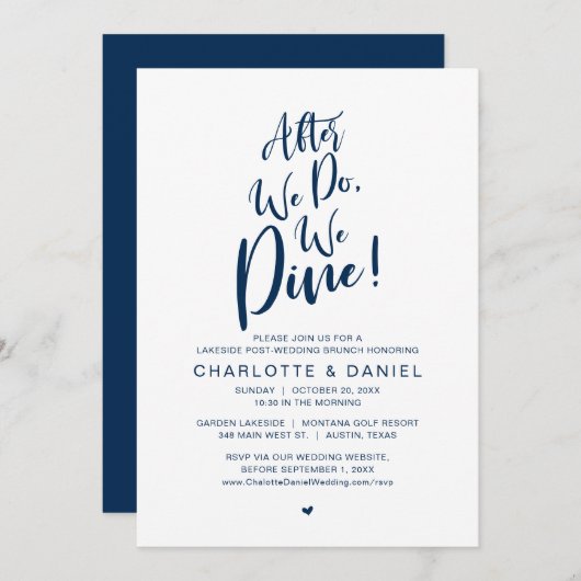 Wir essen, nach dem Hochzeitsessen Einladung (Vorne/Hinten)