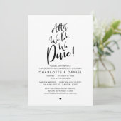 Wir essen, nach dem Hochzeitsessen Einladung (Stehend Vorderseite)