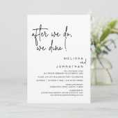 Wir essen, nach dem wir es tun, Hochzeitsfeier-Par Einladung (Stehend Vorderseite)