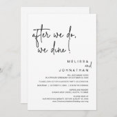 Wir essen, nach dem wir es tun, Hochzeitsfeier-Par Einladung (Vorne/Hinten)