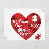 Wir fanden unser Vermisstes Stück - Puzzle Herz Postkarte (Vorne/Hinten)