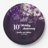 Wir feiern 10. Hochzeitstag Lichterkette Pappteller (Vorderseite)